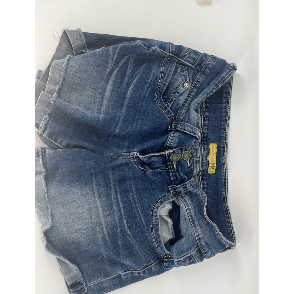 YMI Juniors Blue Denim Jean Shorts Size 9‎ Cuffed Hem Stretch